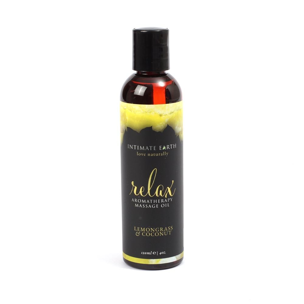 Intimate Earth Massage Oil Relaxing - Lemongrass & Coconut 120ml - Image 2