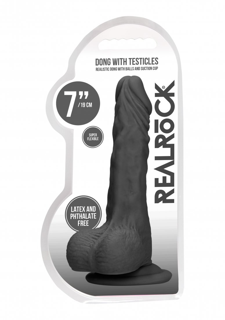 Real Rock - Dong W Testicles 7 inches - Black - Image 2