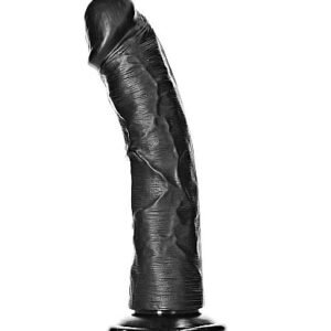 Real Rock - Curved Realistic Dildo with Suction Cup Black 8 inches - Black