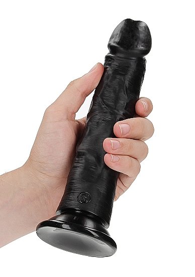 Real Rock - Curved Realistic Dildo with Suction Cup Black 8 inches - Black - Image 4