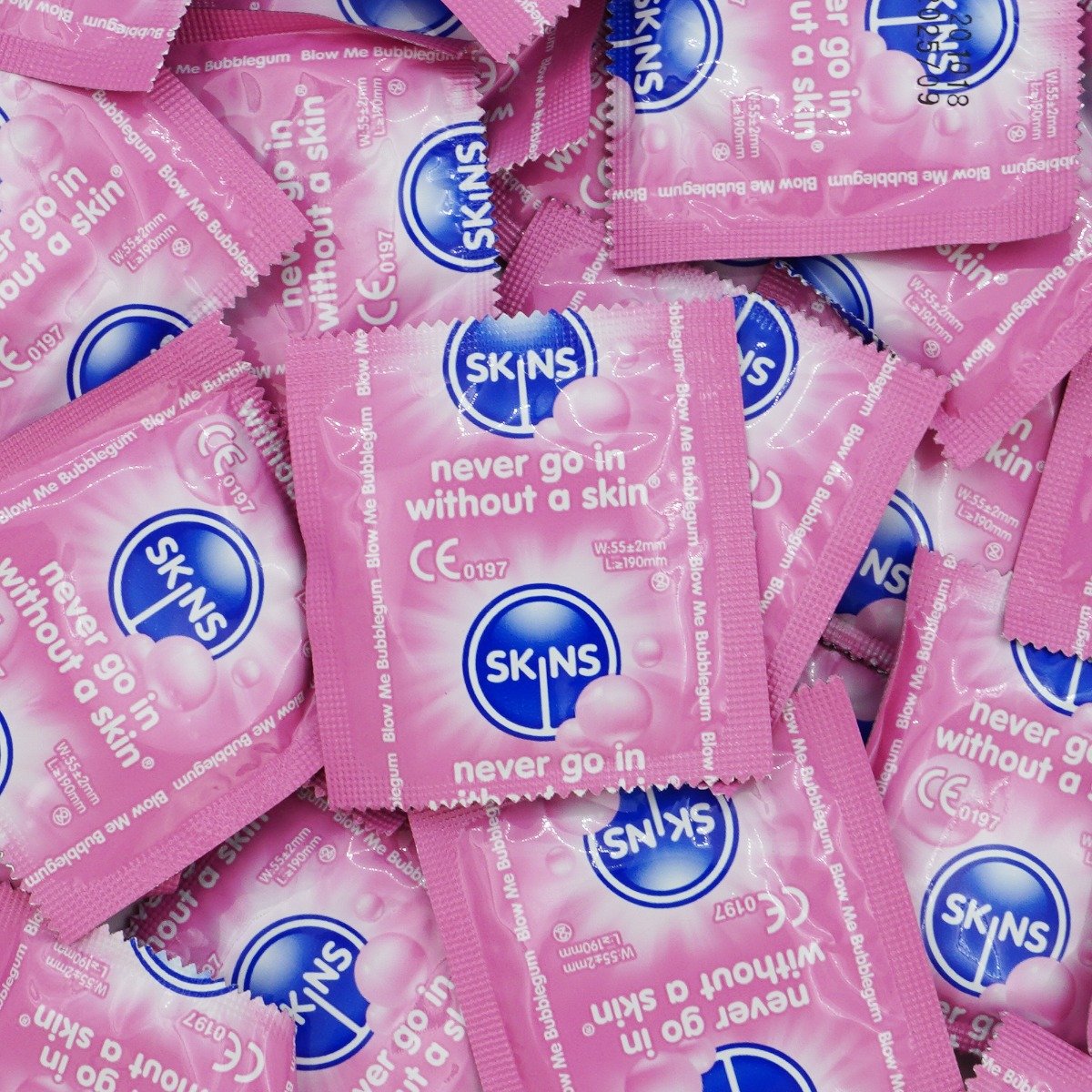 Skins Condoms Bubblegum Flavour FOIL (BAG 500) - Image 2