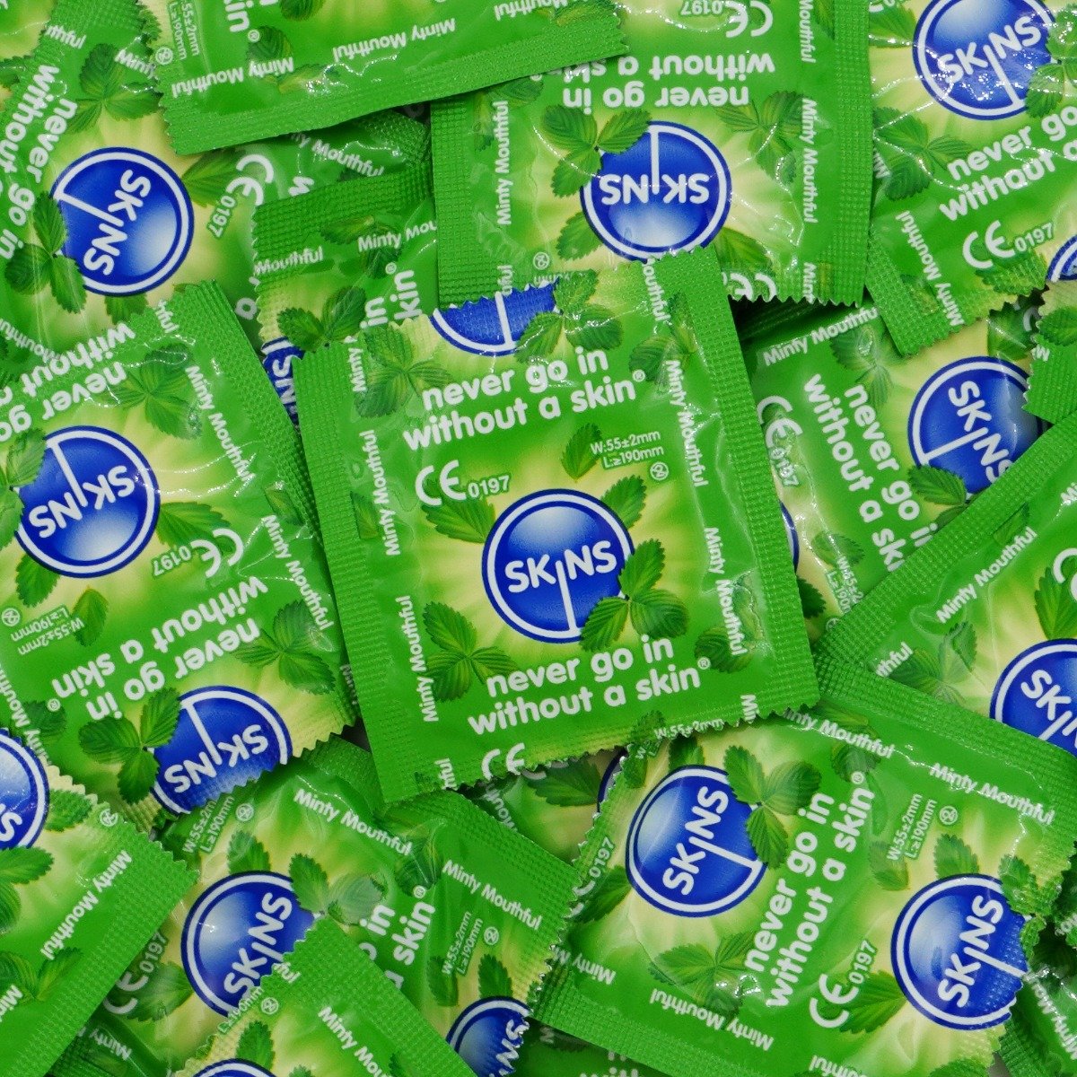 Skins Condoms Mint Flavour FOIL (BAG 500) - Image 2