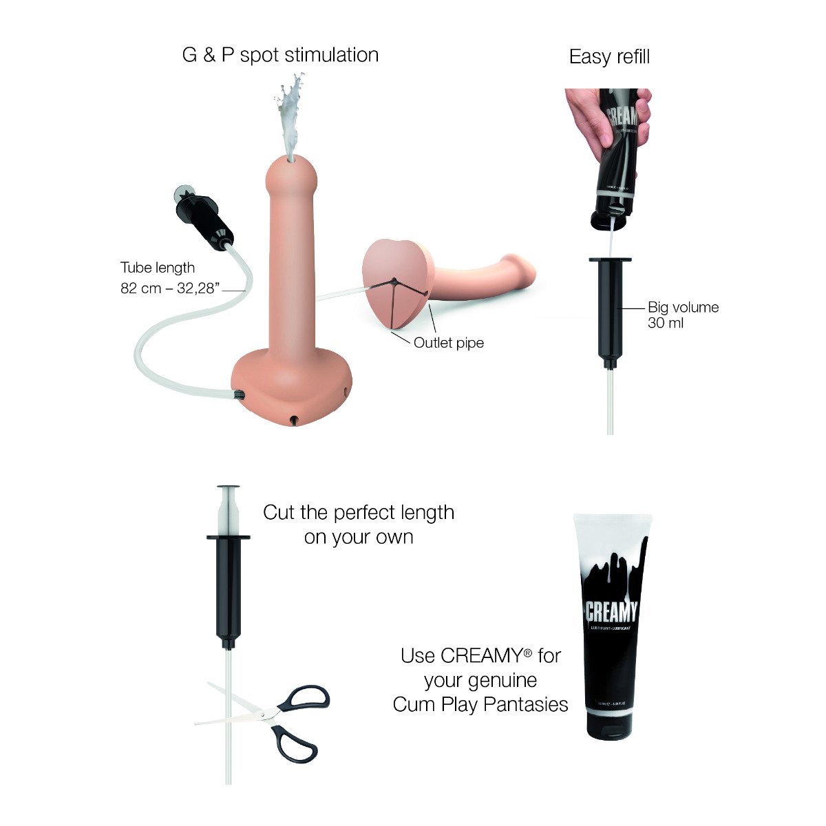 Strap On Me - Squirting Cum Dildo Semi-Realiste Vanilla - L - Image 2