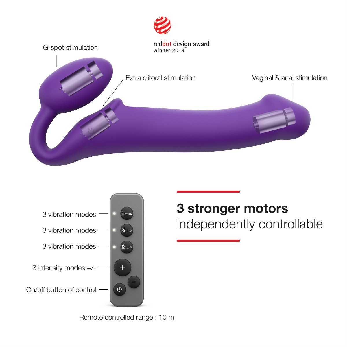 Strap On Me - Vibrating Bendable Strap-On - M - Purple - Image 2