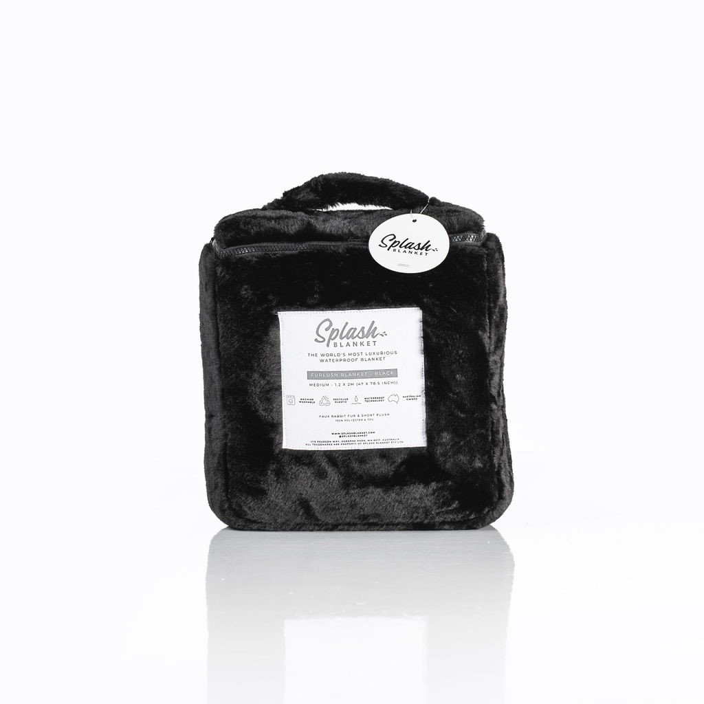 Splash Blanket - Furlush (NON bonded) - Black on Black - Large - Image 3