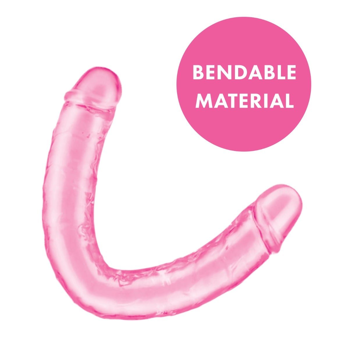 Me You Us Ultra Cock Jelly Double Ended Dildo Pink 12 Inch - Image 3