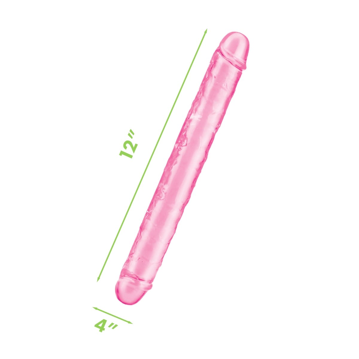 Me You Us Ultra Cock Jelly Double Ended Dildo Pink 12 Inch - Image 7