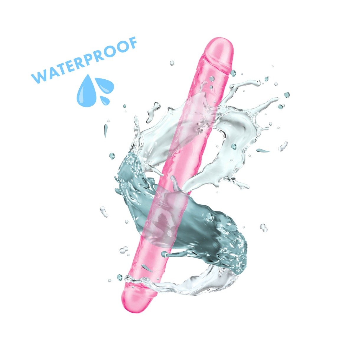 Me You Us Ultra Cock Jelly Double Ended Dildo Pink 12 Inch - Image 5