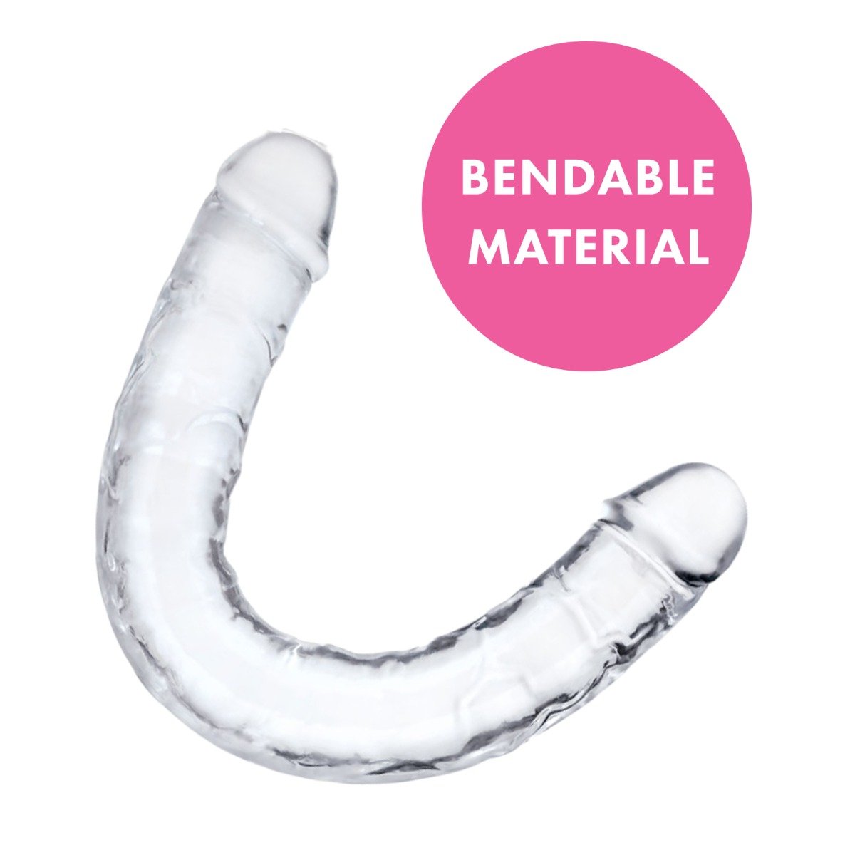 Me You Us Ultra Cock Jelly Double Ended Dildo Clear 15 Inch - Image 3