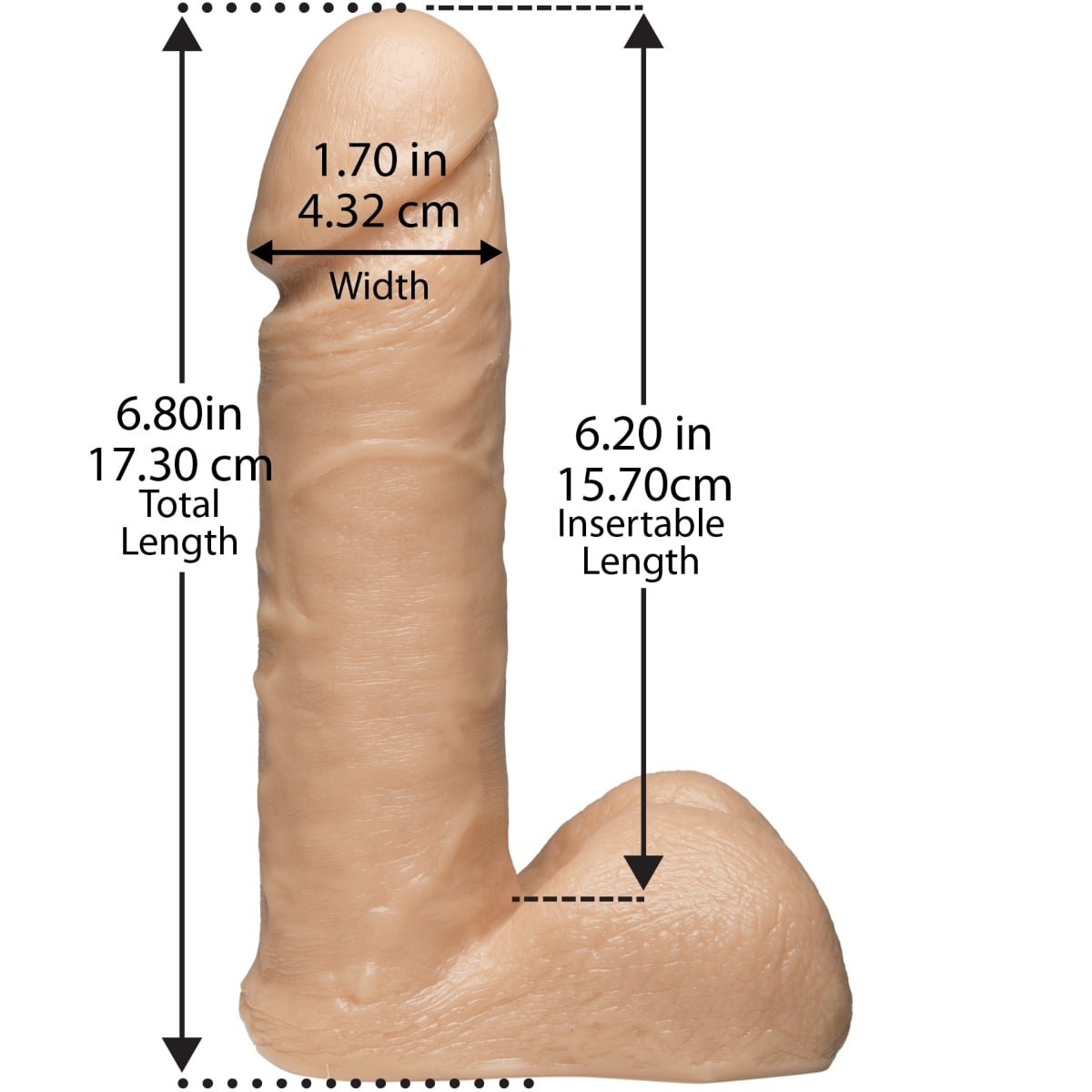 Doc Johnson Vac U Lock White UR3 Cock Flesh 6in - Image 3