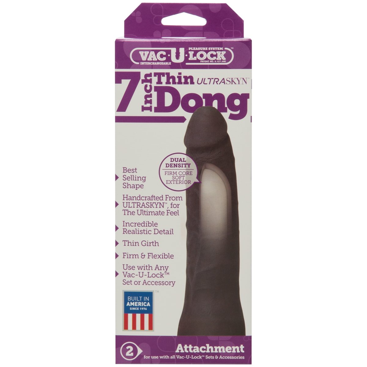 Doc Johnson Thin Dong Vac U Lock Black 7in - Image 3