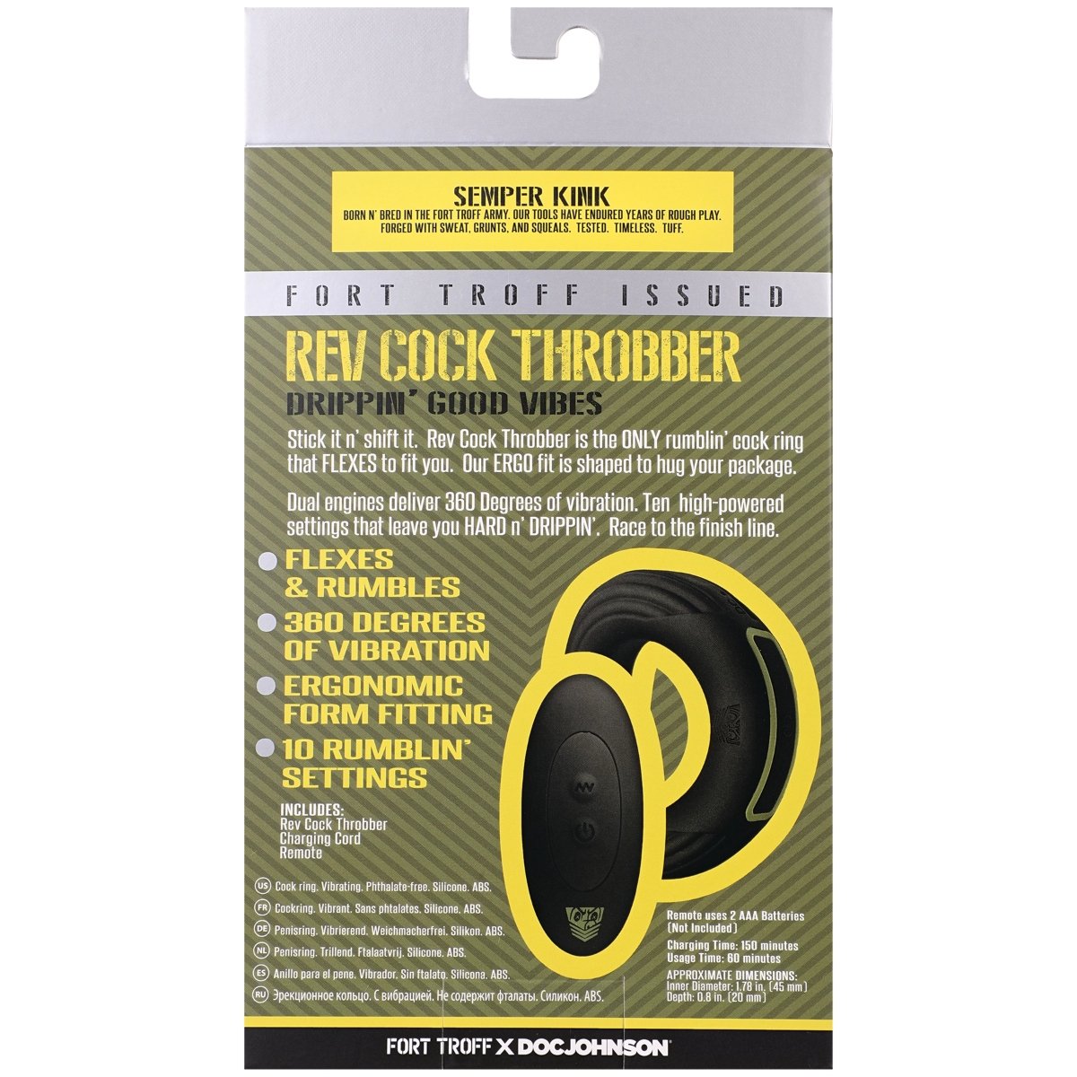 Fort Troff Rev Cock Throbber Vibrating Cock Ring 45mm Black - Image 7