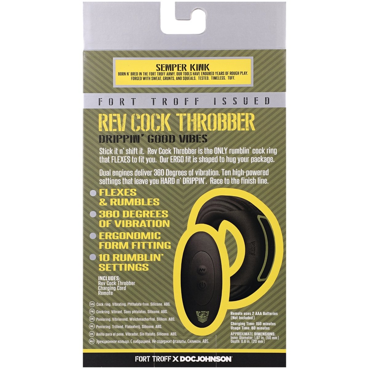 Fort Troff Rev Cock Throbber Vibrating Cock Ring 50mm Black - Image 7