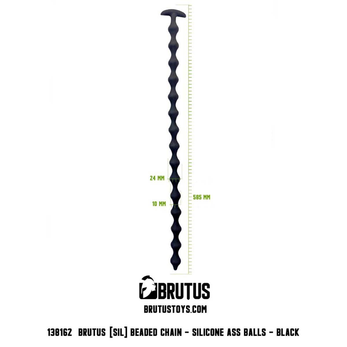 Brutus Beaded Chain Silicone Ass Balls Black - Image 3