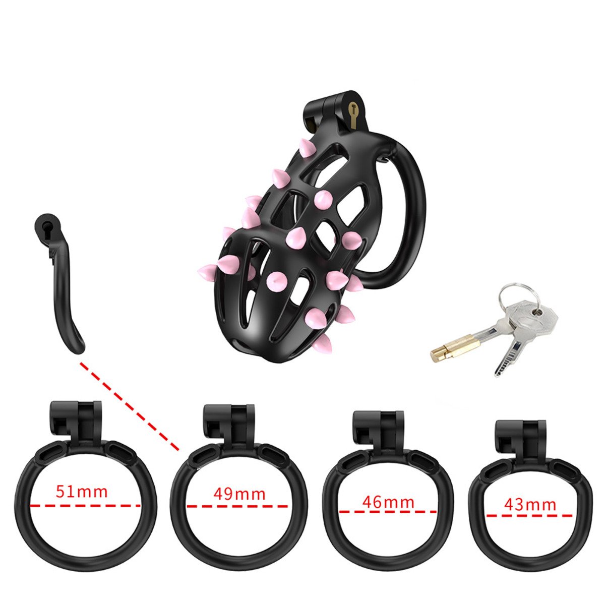 Cellmate FlexiSpike Chastity Cage Size 2 Black - Image 4