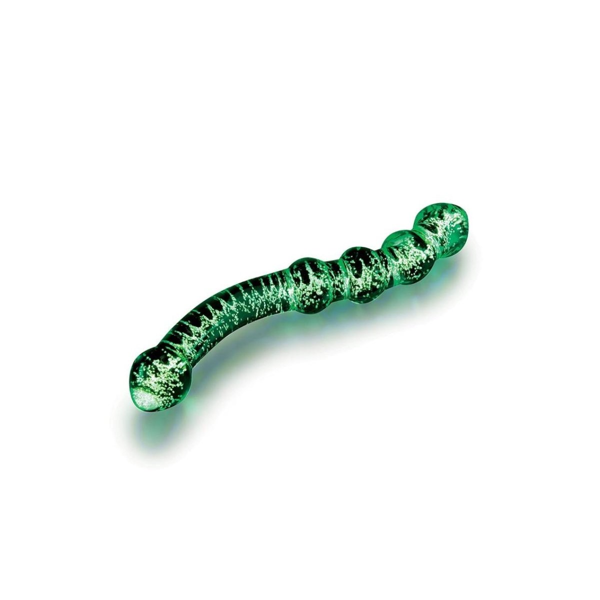 Whipsmart Glow In The Dark Sensual Glass Beaded Textured Dildo - Image 3