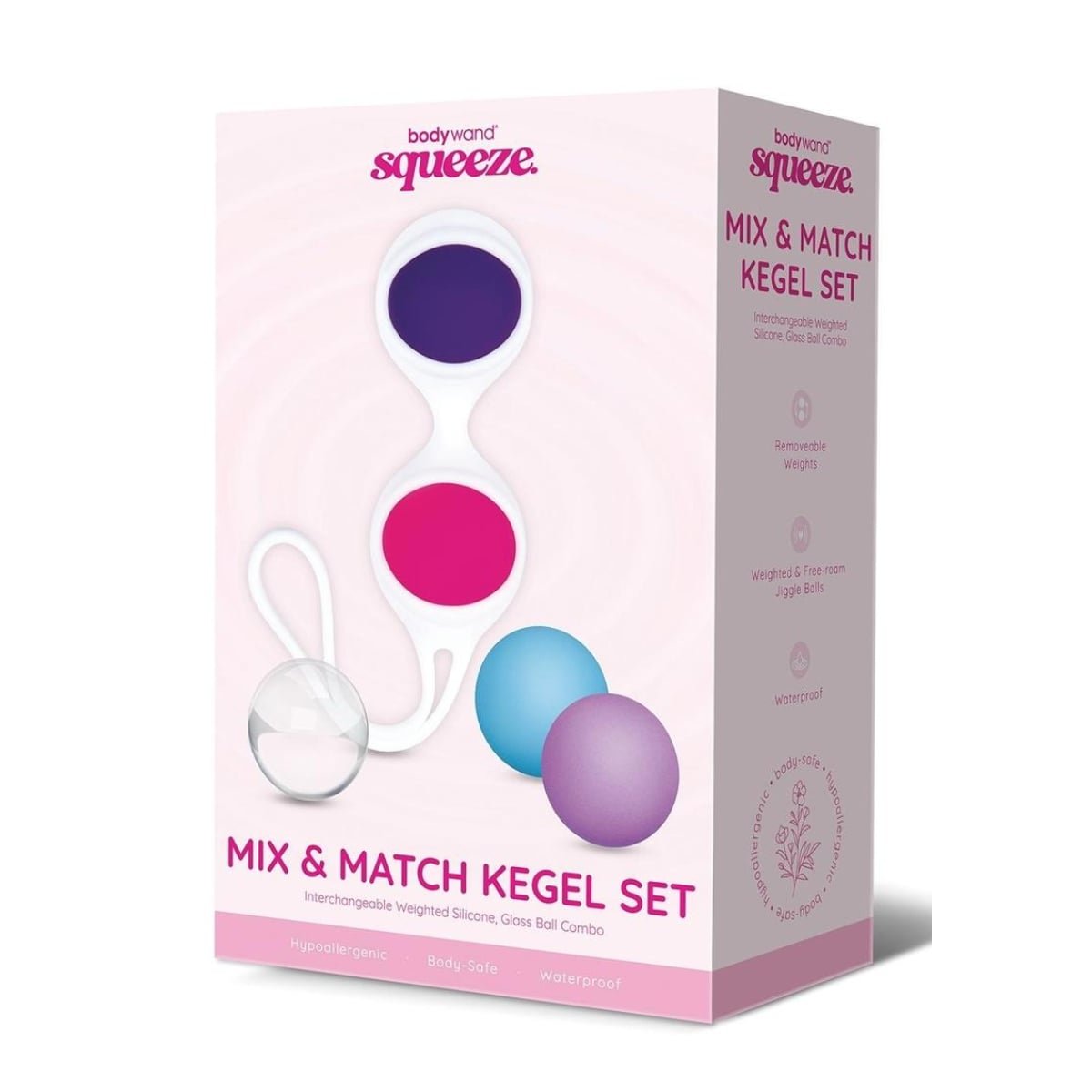 Bodywand Squeeze Mix & Match Weighted Kegel Ball Set Blue Purple Clear - Image 2