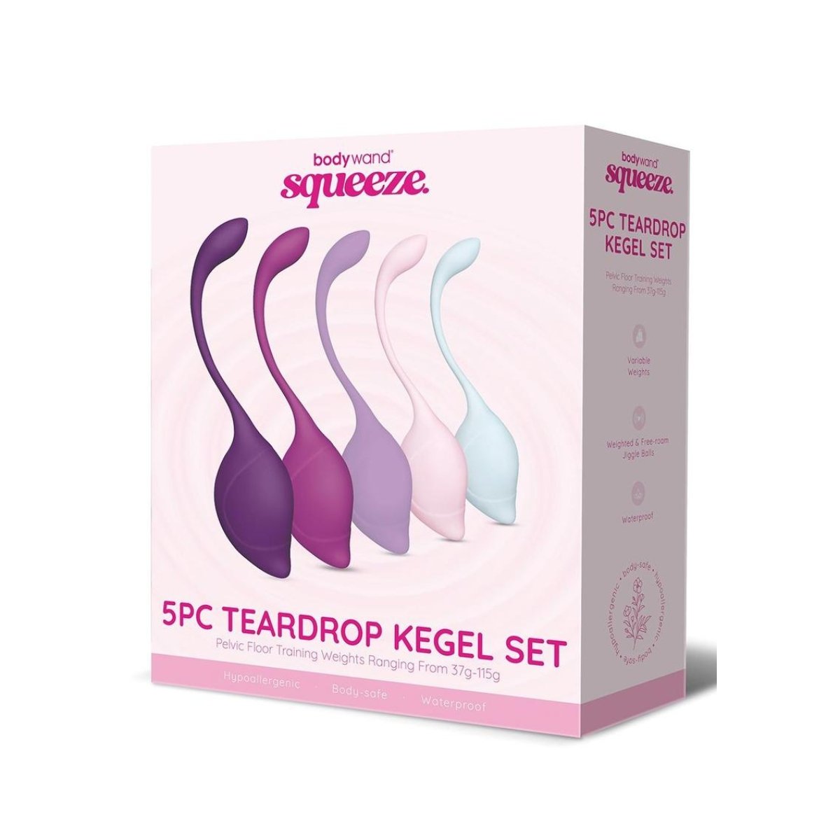 Bodywand Squeeze 5 Piece Teardrop Weighted Kegel Set - Image 2