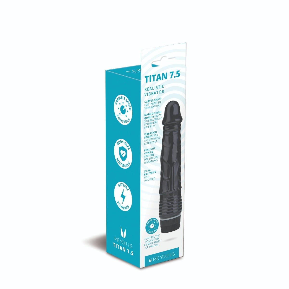 Me You Us Titan Realistic Vibrator Black - Image 4