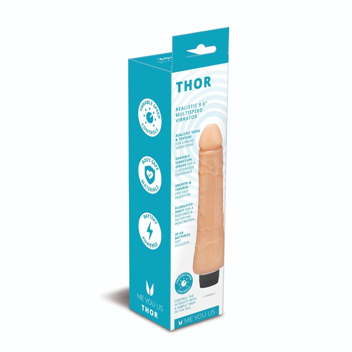 Me You Us Thor 11 Realistic Vibrator Flesh 9.6in - Image 3