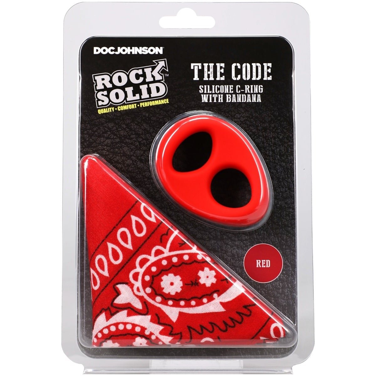 ROCK SOLID- The Code - Silicone C-RING with Bandana Red Black - Image 2