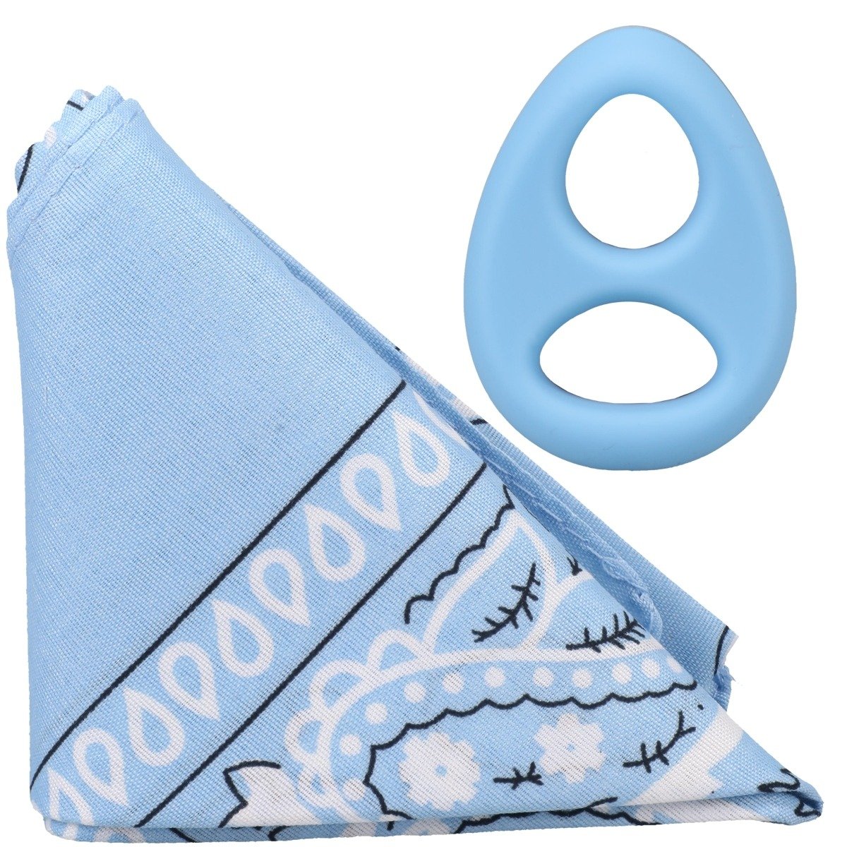ROCK SOLID- The Code - Silicone C-RING with Bandana Light Blue Black
