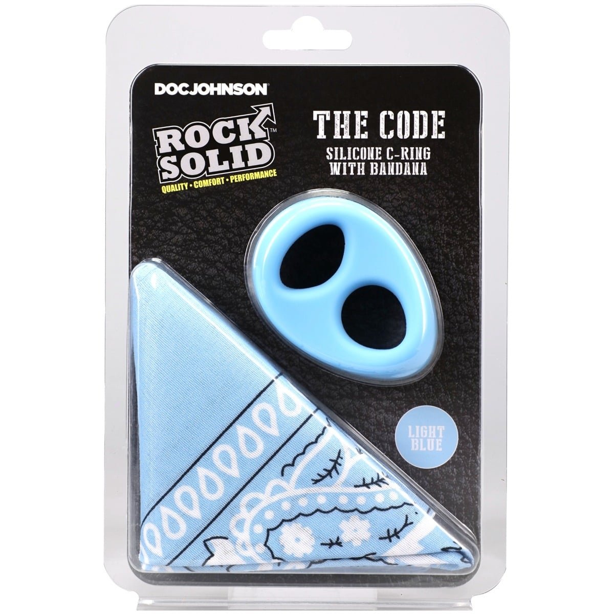 ROCK SOLID- The Code - Silicone C-RING with Bandana Light Blue Black - Image 2