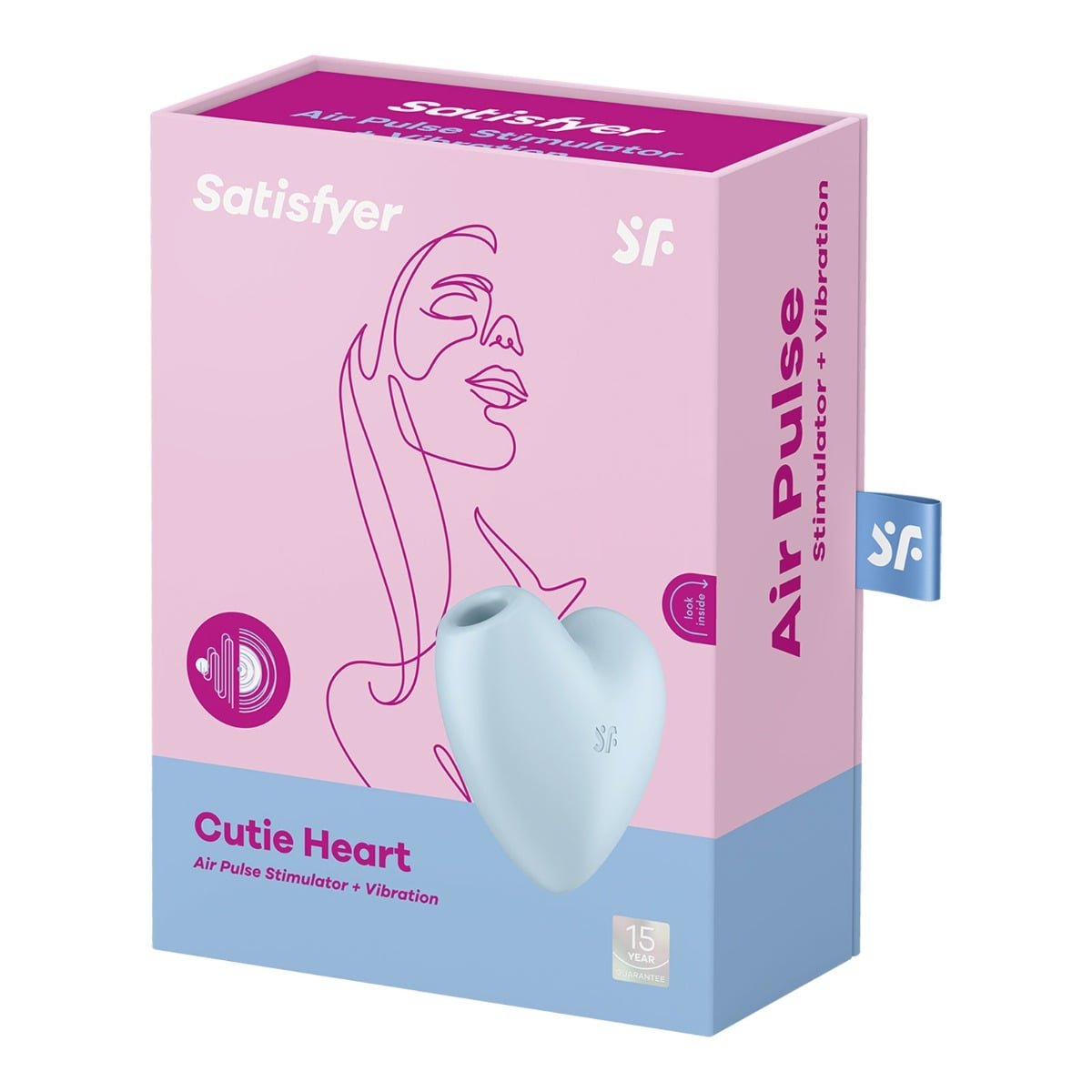 Satisfyer Cutie Heart Double Air Pulse Vibrator Blue - Image 2