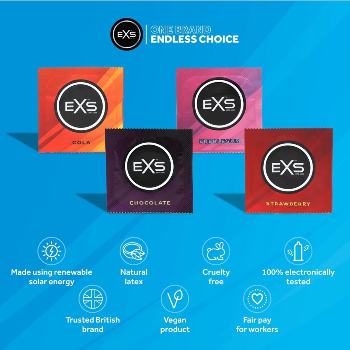 48 EXS Mixed Flavoured Condoms - Image 2