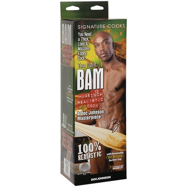 Doc Johnson Realistic Bam Moulded Cock With Autographed Photo Black 13in - Image 2