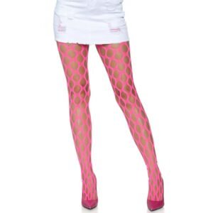 Jumbo Pothole Net Pantyhose Neon Pink OS
