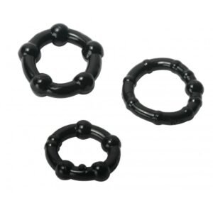Trinity For Men Penis Rings Set Of 3 TPR Black