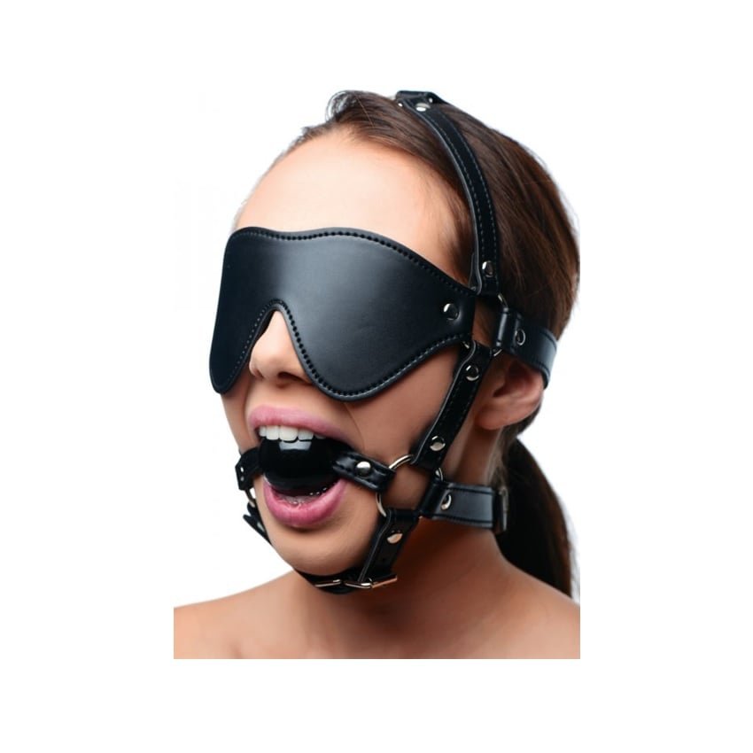 Strict Blindfold Harness And Ball Gag - Image 3