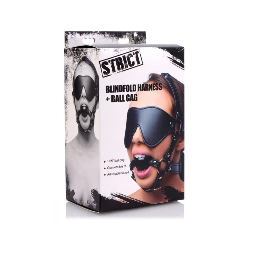 Strict Blindfold Harness And Ball Gag - Image 2