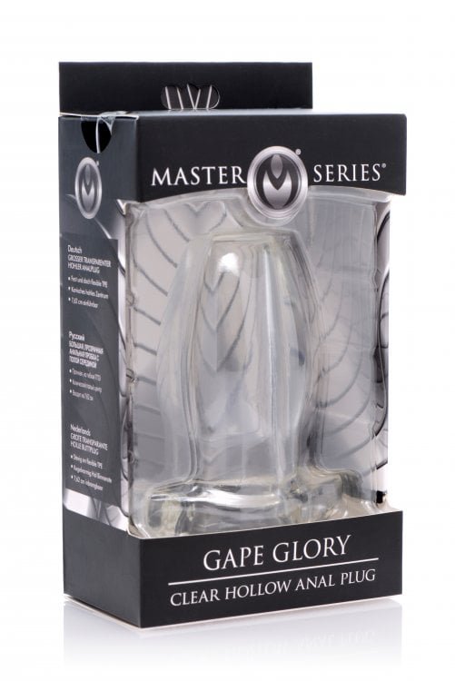 Master Series Gape Glory Clear Hollow Anal Plug Small - Image 2
