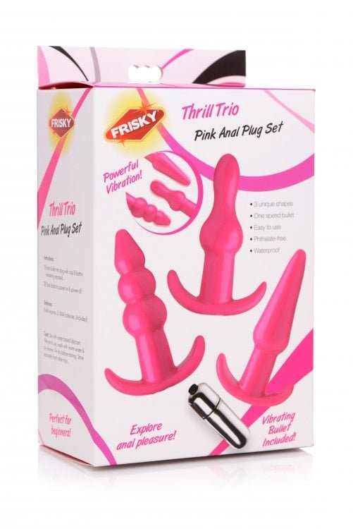 Frisky Thrill Trio Anal Plug Set Pink - Image 2