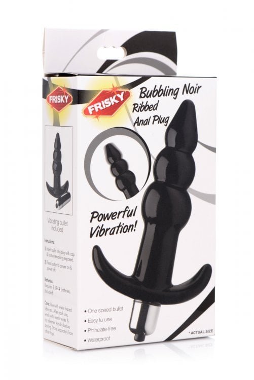 Frisky Bubbling Noir Ribbed Anal Plug - Image 2