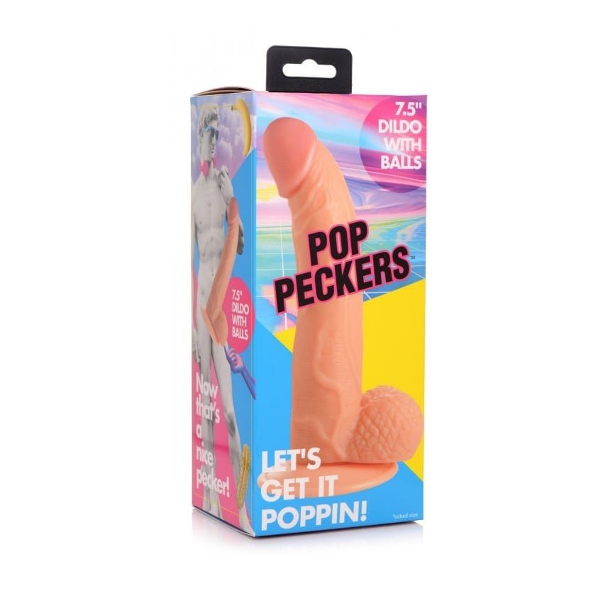 Pop Peckers Dildo With Balls Light 7.5 Inch - Image 2