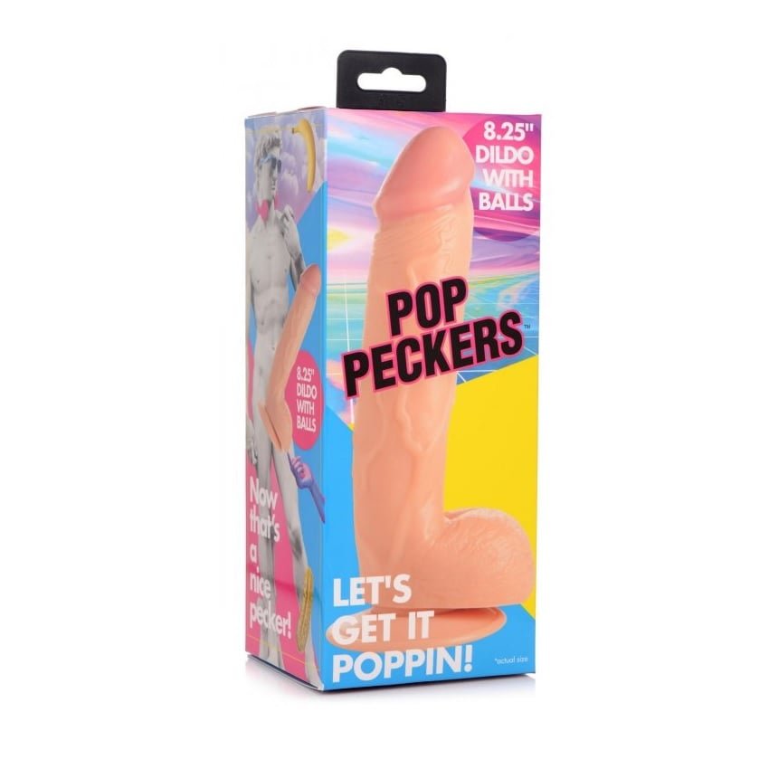 Pop Peckers Dildo With Balls Light 8.25 Inch - Image 2