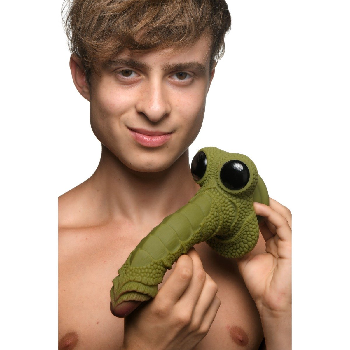 Creature Cocks Swamp Monster Scaly Silicone Dildo Green - Image 7