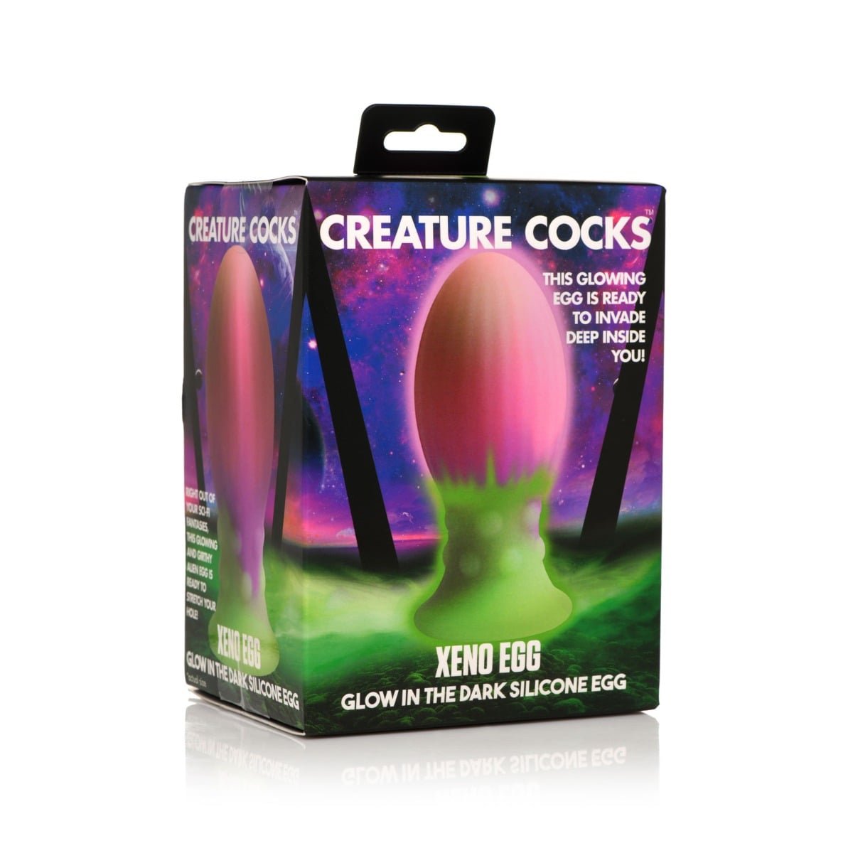 Creature Cocks Xeno Egg Glow in the Dark Silicone Egg Pink Large 4.5 Inch - Image 2