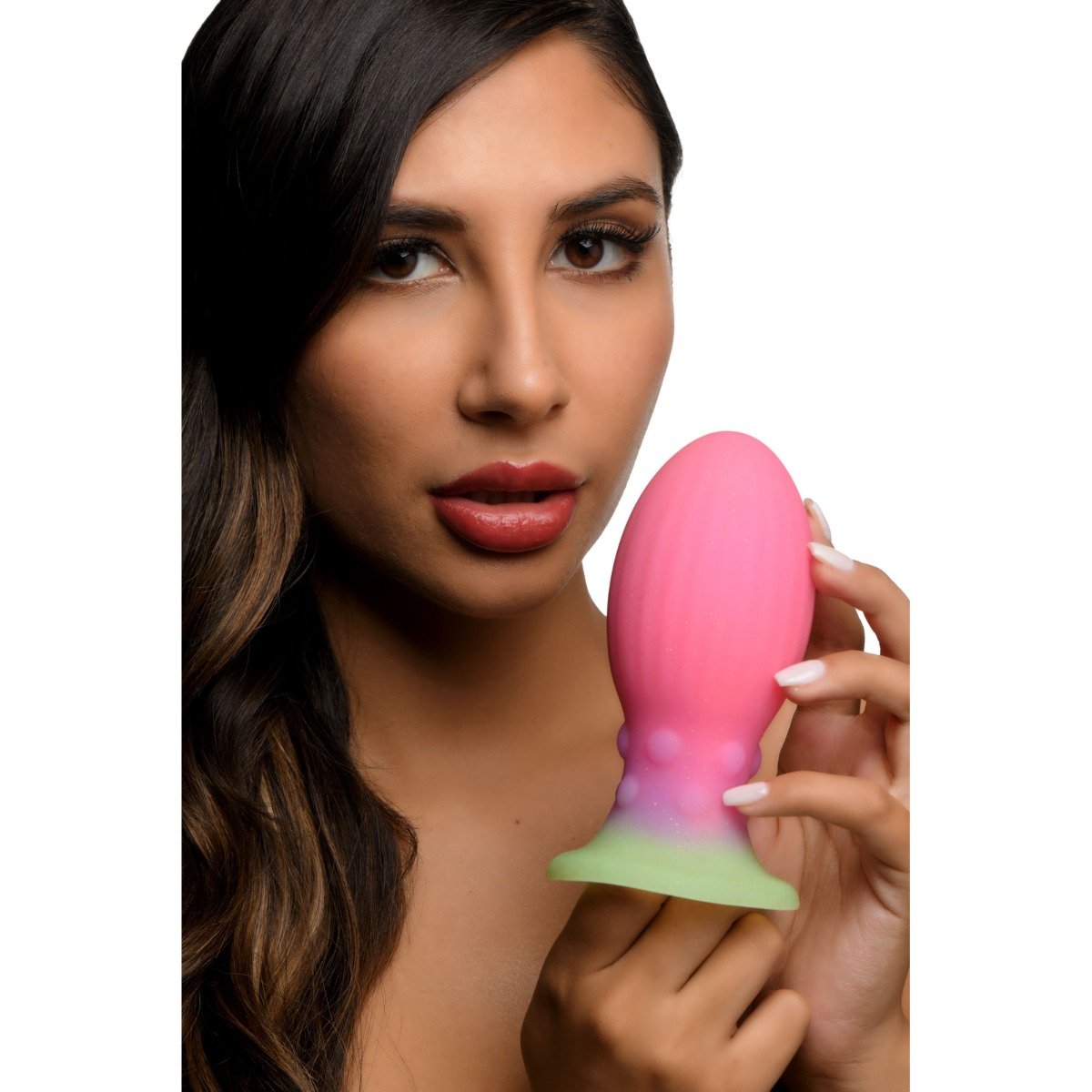Creature Cocks Xeno Egg Glow in the Dark Silicone Egg Pink Large 4.5 Inch - Image 3
