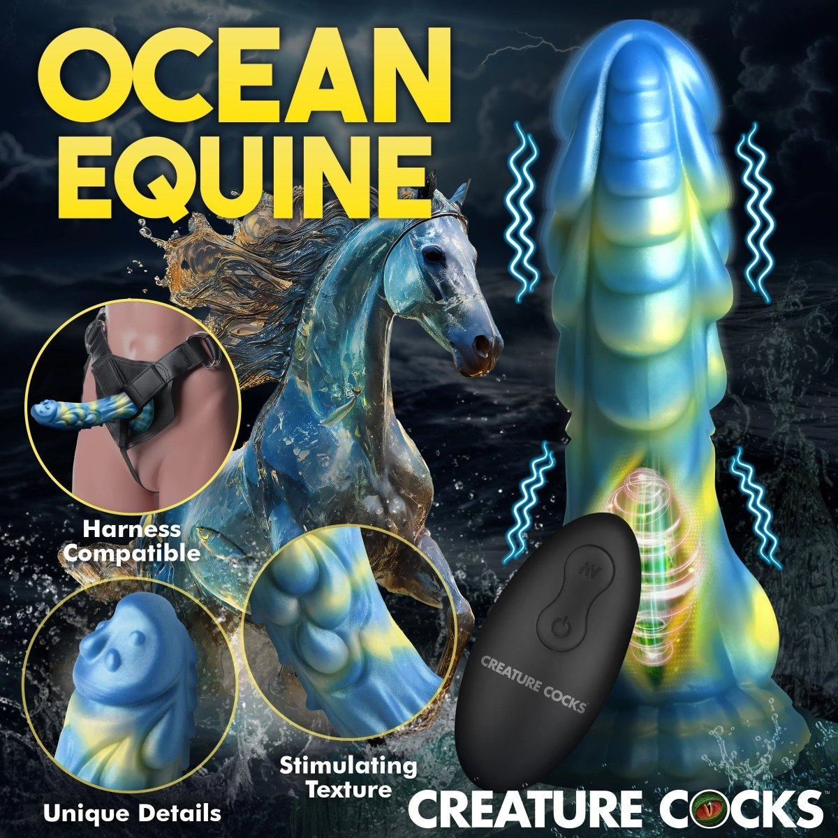 Sea Stallion Vibrating Silicone Dildo with Remote - Image 5