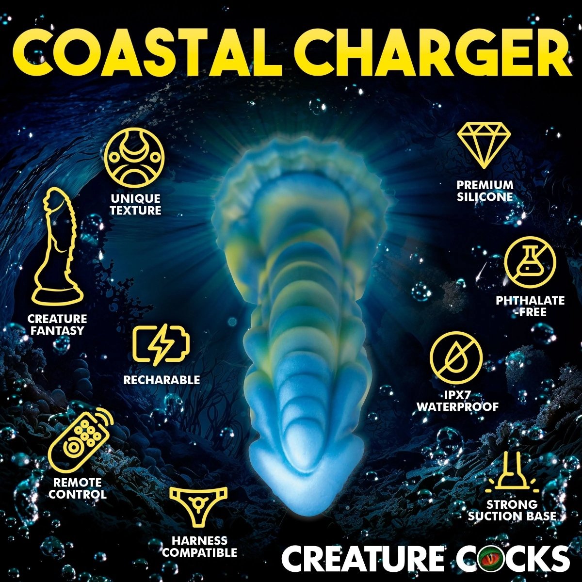 Sea Stallion Vibrating Silicone Dildo with Remote - Image 6