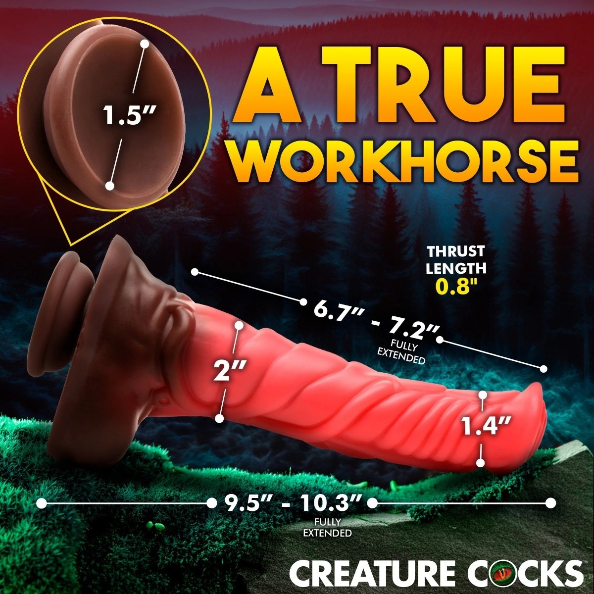Deluxe Centaur Thrusting & Vibrating Silicone Dildo - Image 3