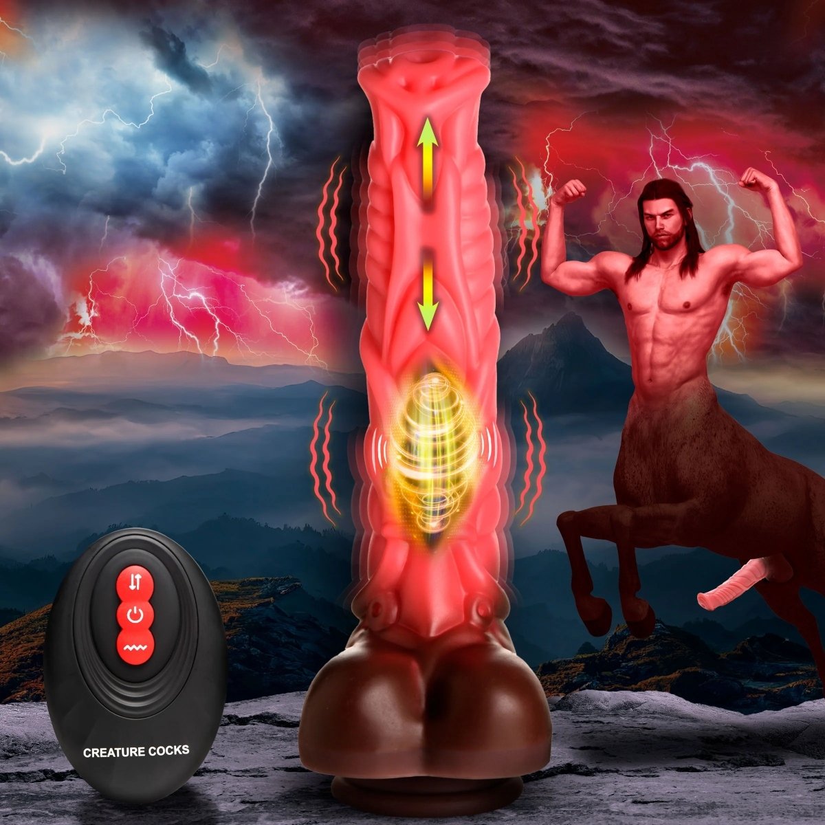 Deluxe Centaur Thrusting & Vibrating Silicone Dildo - Image 8