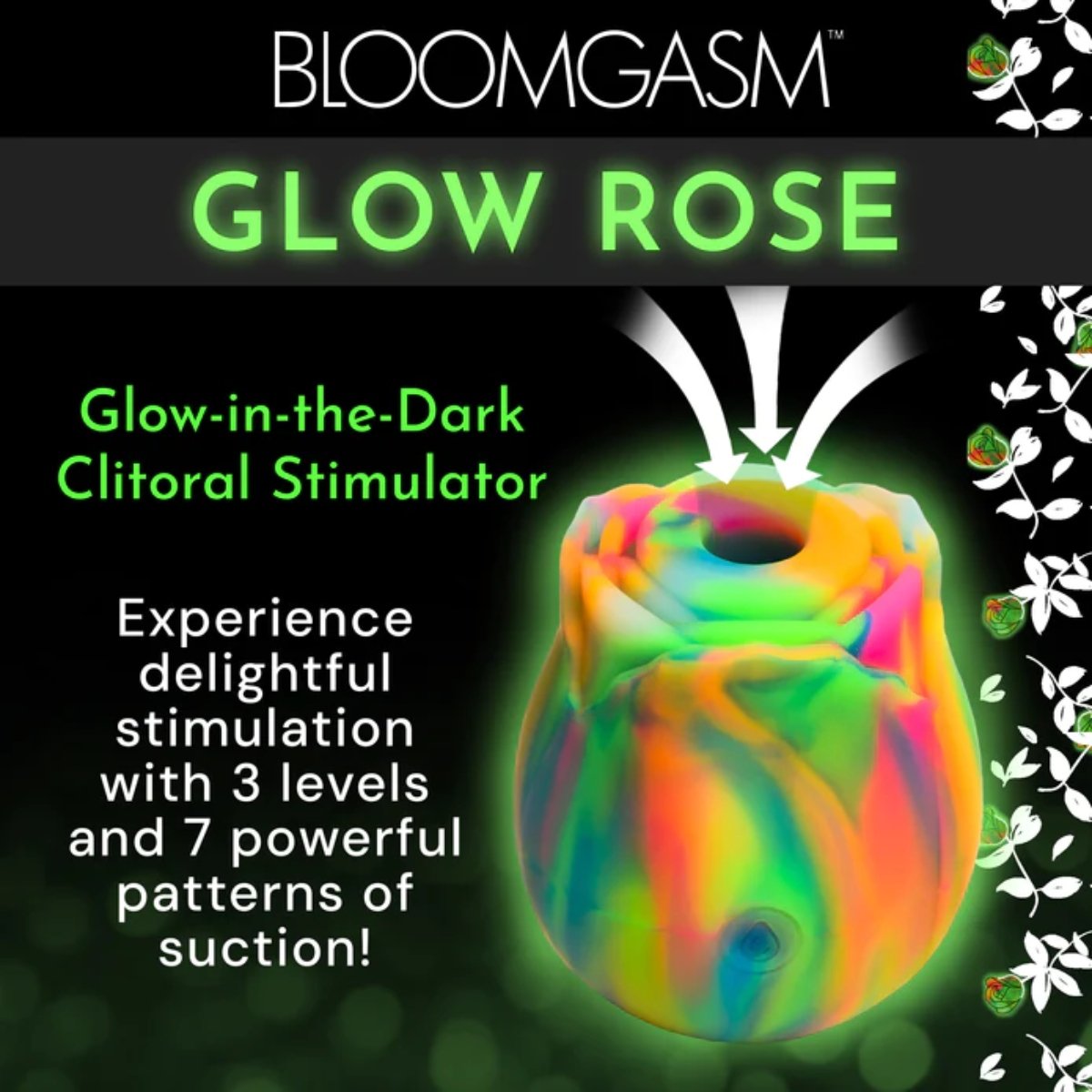 Bloomgasm Glow Rose Glow in the Dark Clit Stimulator - Image 3
