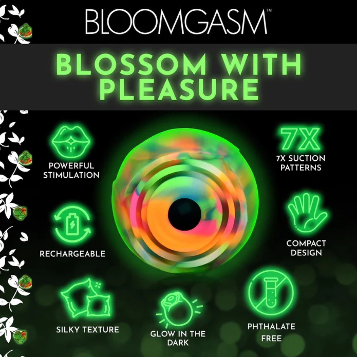 Bloomgasm Glow Rose Glow in the Dark Clit Stimulator - Image 6