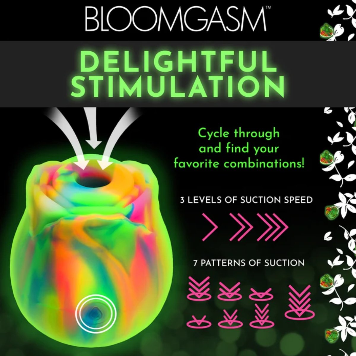 Bloomgasm Glow Rose Glow in the Dark Clit Stimulator - Image 7