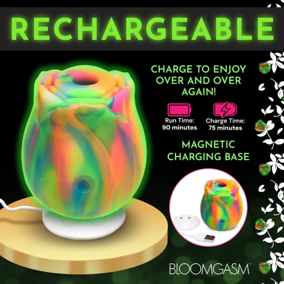 Bloomgasm Glow Rose Glow in the Dark Clit Stimulator - Image 9